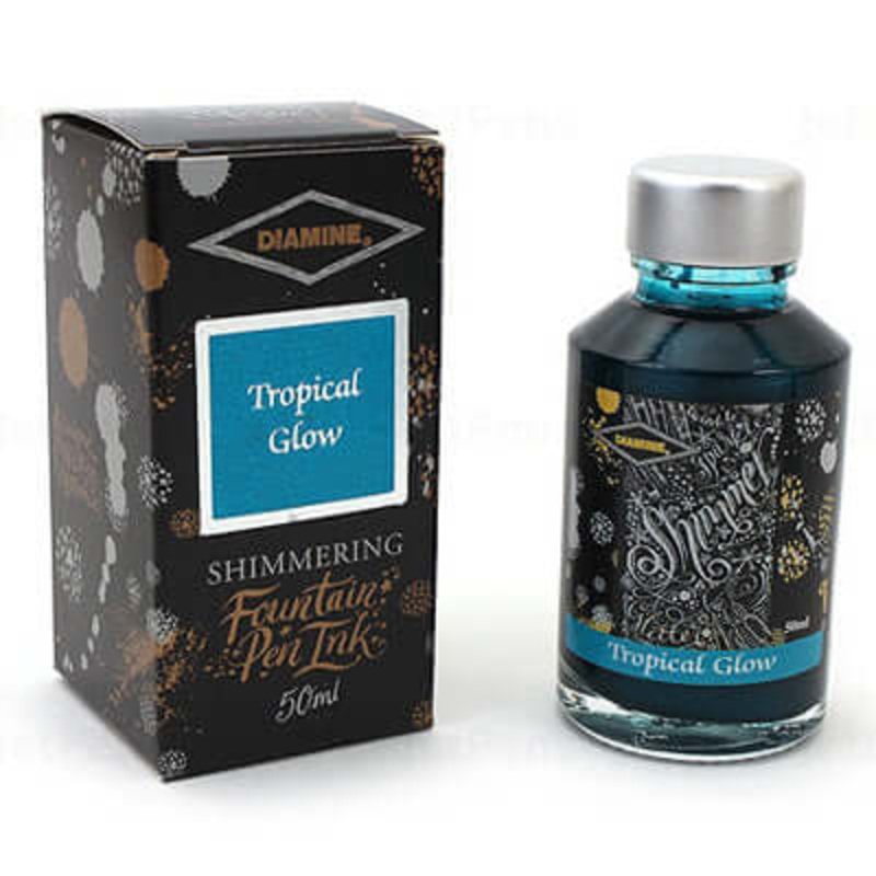 Diamine Shimmer Ink Bottle, Tropical Glow – 50ml