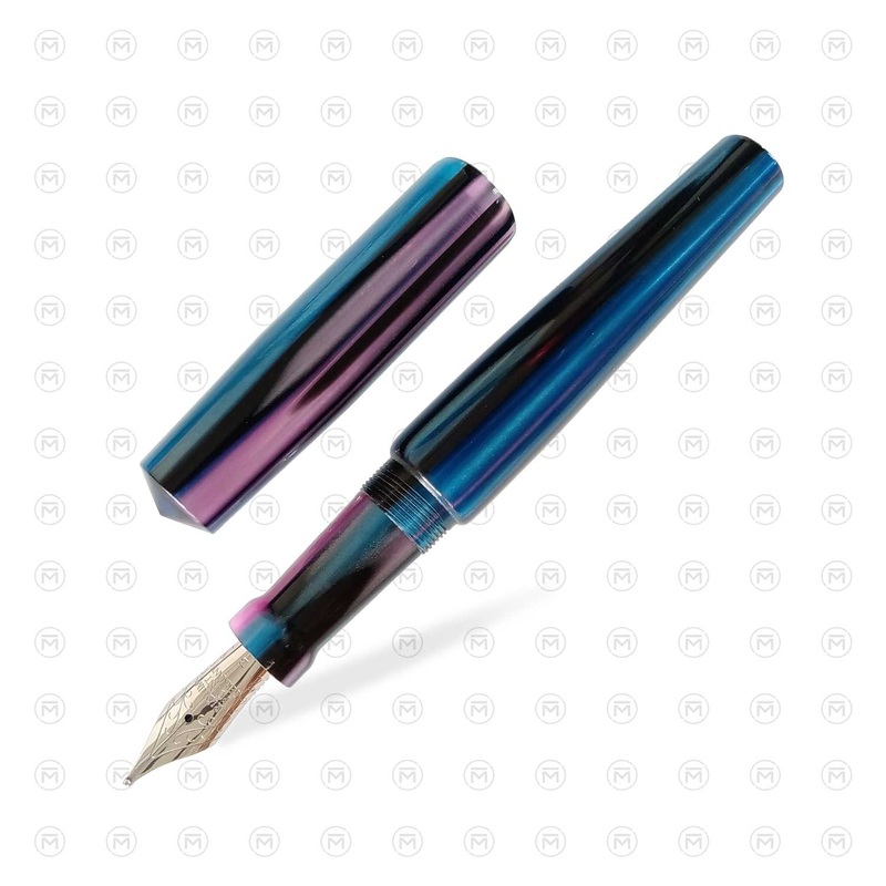Ranga Abhimanyu Premium Acrylic Fountain Pen, Blue Pink Stripes – Steel Nib