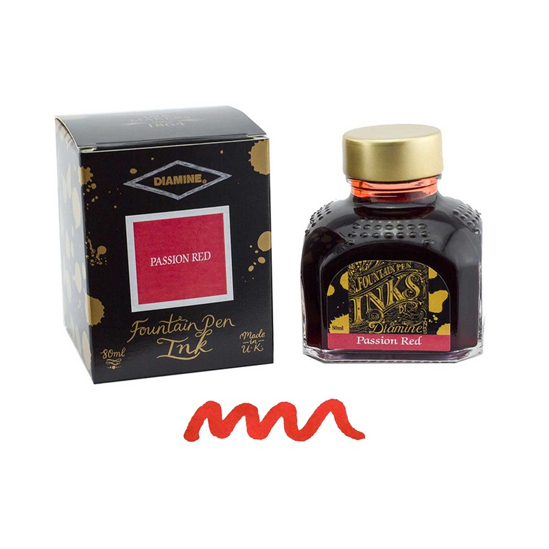 Diamine Passion Red Ink Bottle – 80ml