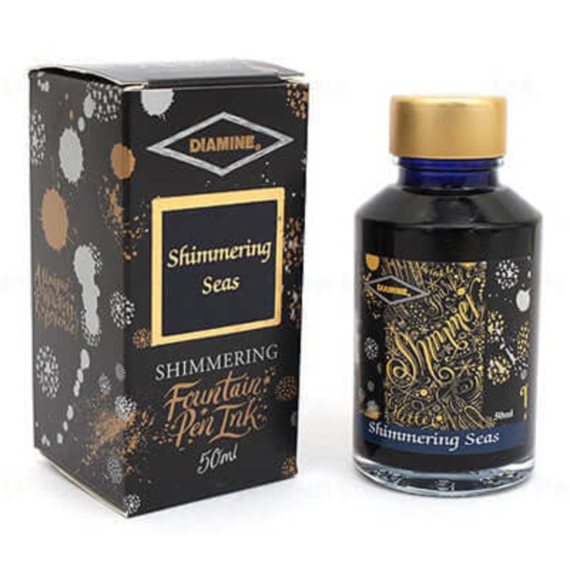 Diamine Shimmer Ink Bottle, Shimmering Seas – 50ml