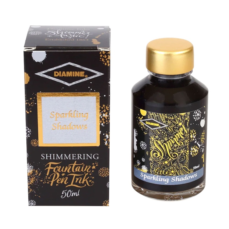 Diamine Shimmer Ink Bottle, Sparkling Shadows – 50ml