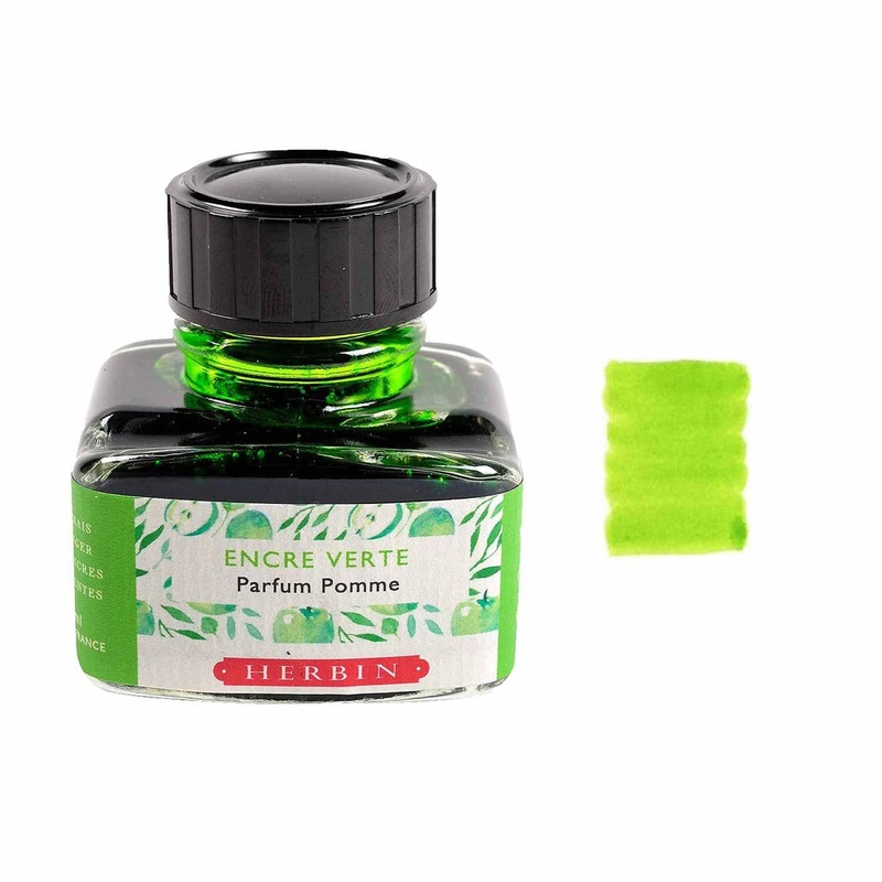 J Herbin Encre Scented Ink Bottle, Encre Verte (Apple Green) – 30 ml