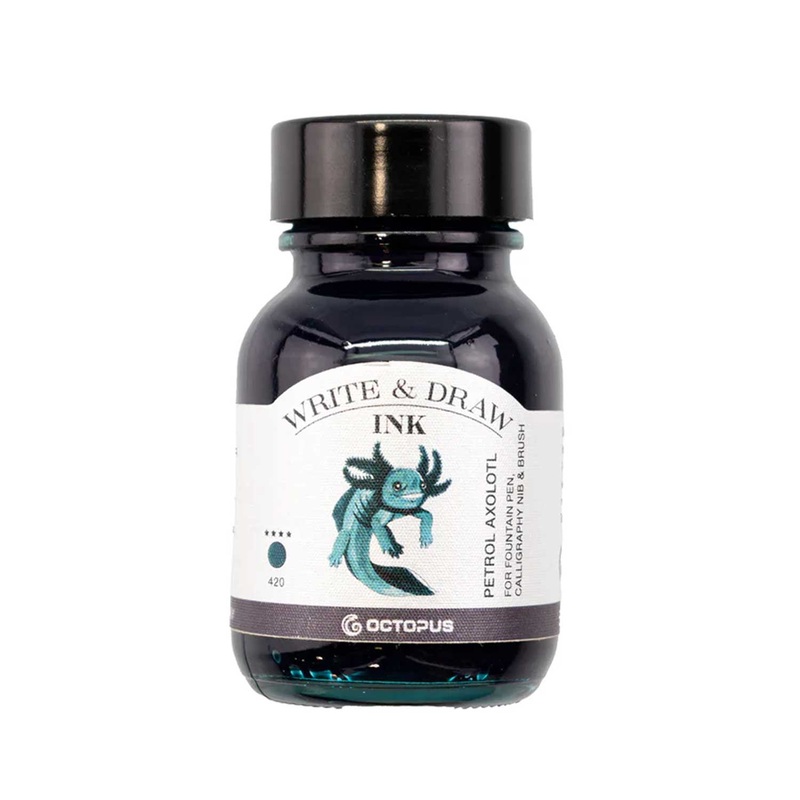 Octopus Write & Draw Ink Bottle, Petrol Axolotl – 50ml