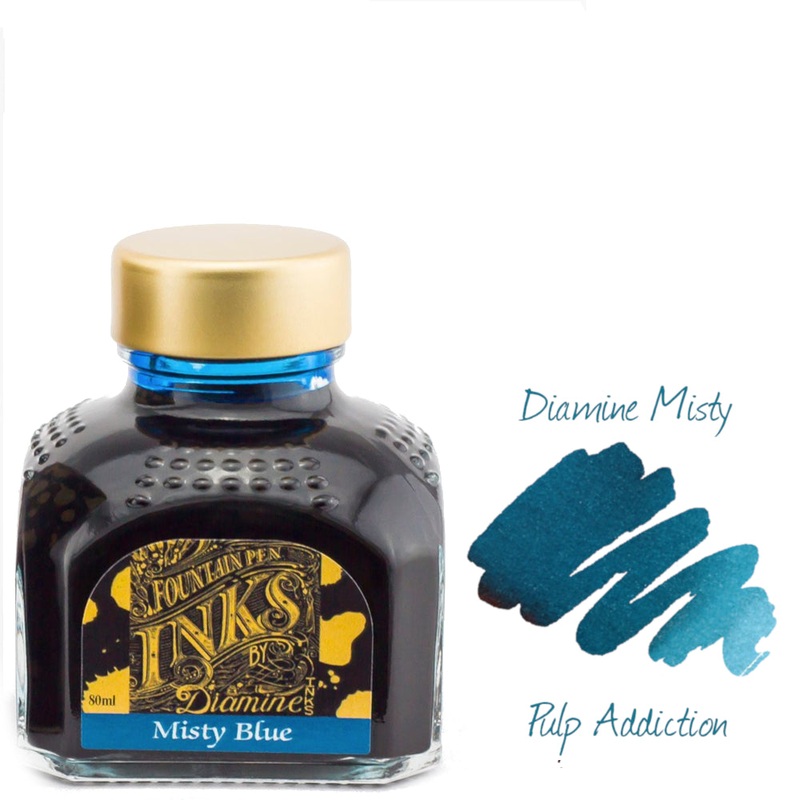 Diamine Fountain Pen Ink – Misty Blue 80ml Bottle