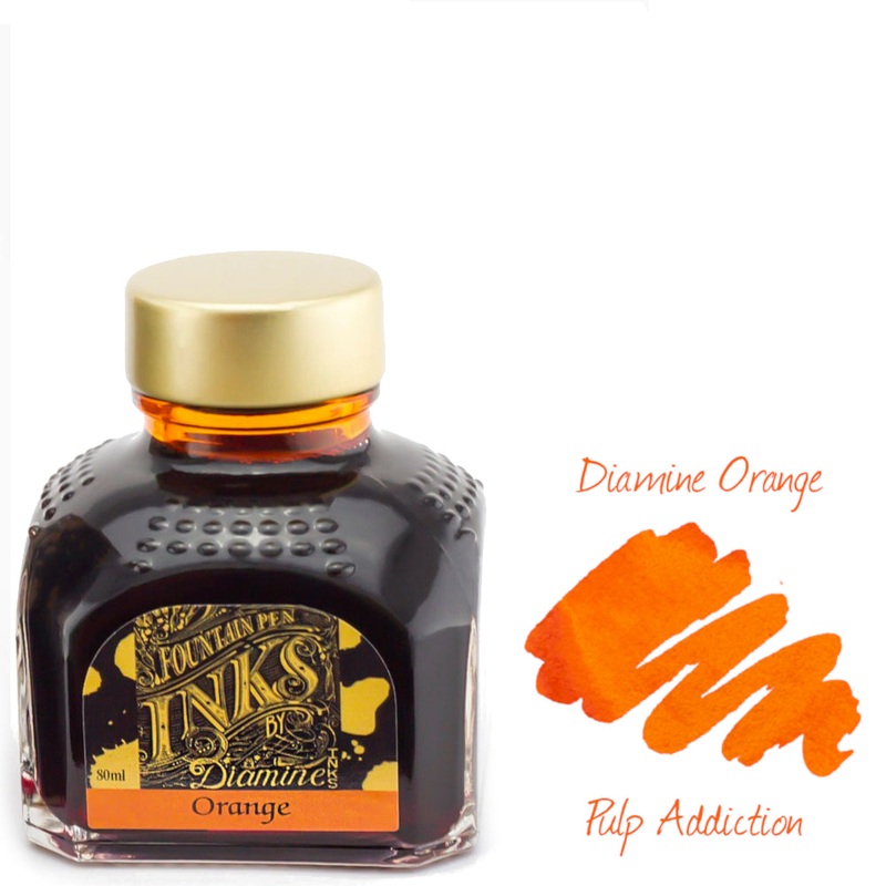 Diamine Fountain Pen Ink – Orange 80ml Bottle