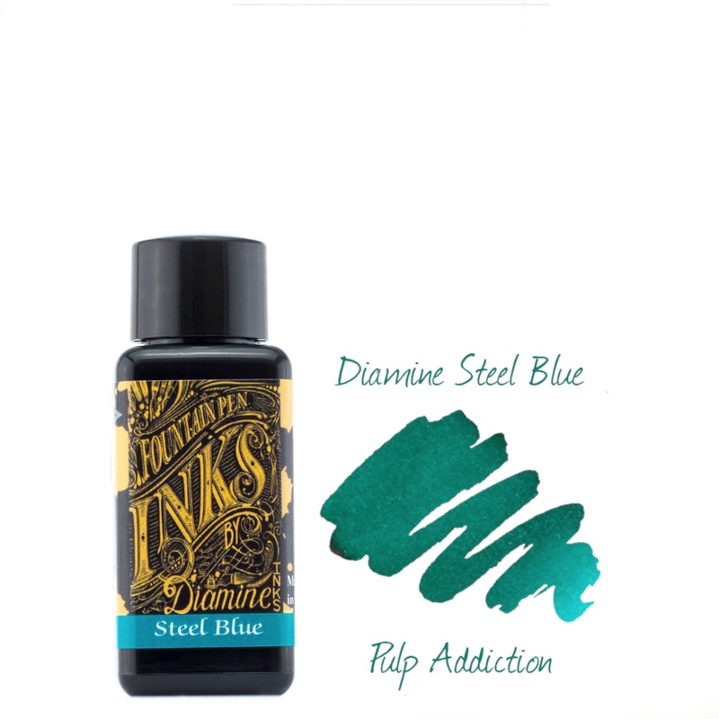 Diamine Fountain Pen Ink – Steel Blue 30ml Bottle