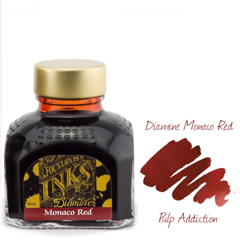 Diamine Fountain Pen Ink – Monaco Red 80ml Bottle
