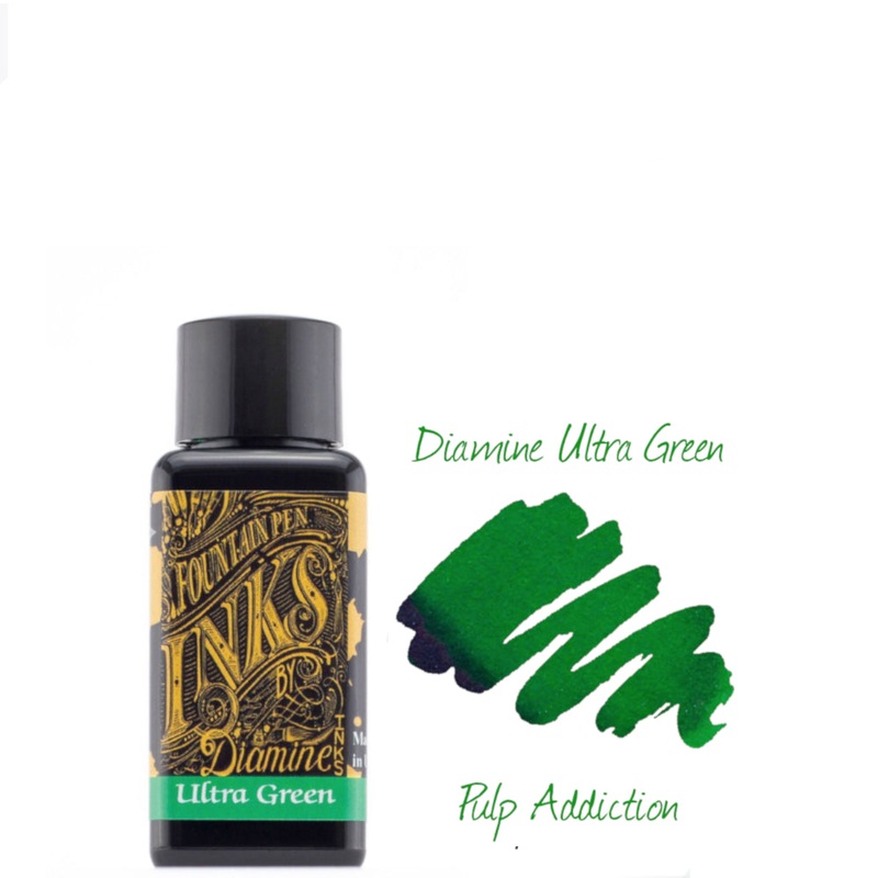 Diamine Fountain Pen Ink – Ultra Green 30ml Bottle