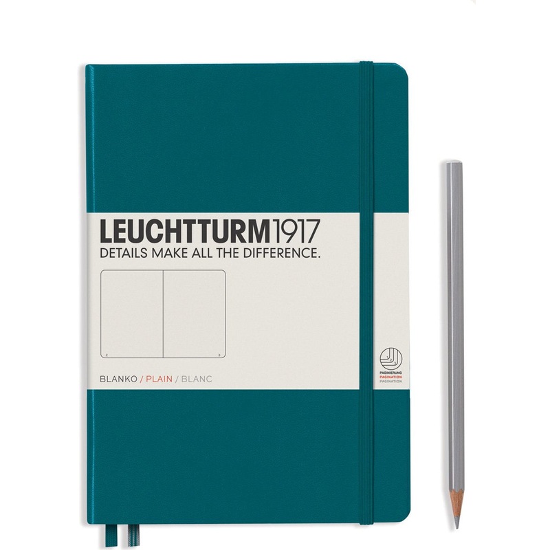 Leuchtturm1917 Notebook Medium (A5), Blank – Pacific Green