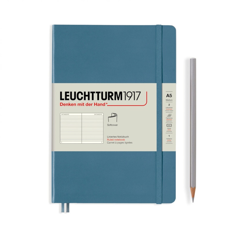 Leuchtturm1917 Softcover (A5) Notebook – Stone Blue Lined