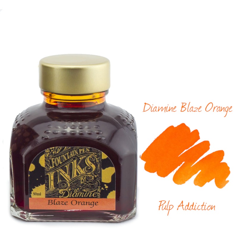 Diamine Fountain Pen Ink – Blaze Orange 80ml Bottle