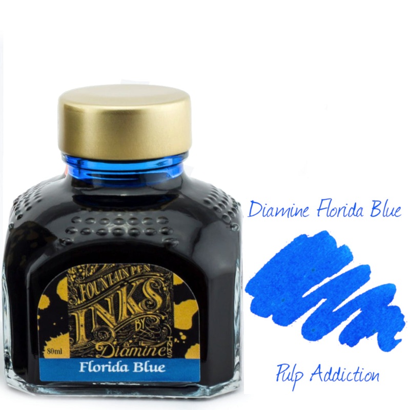 Diamine Fountain Pen Ink – Florida Blue 80ml Bottle