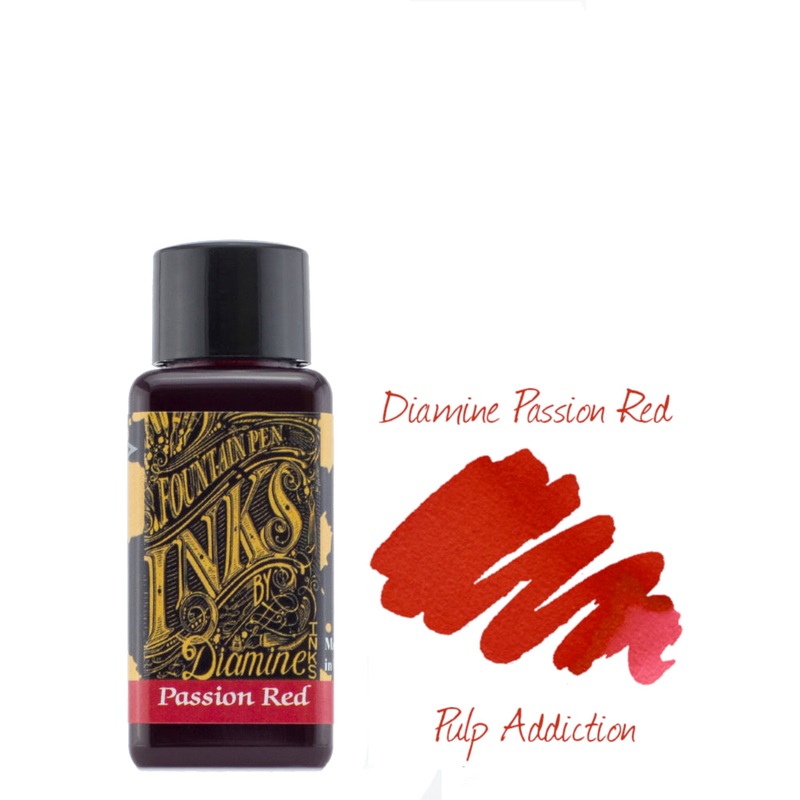 Diamine Fountain Pen Ink – Passion Red 30ml Bottle
