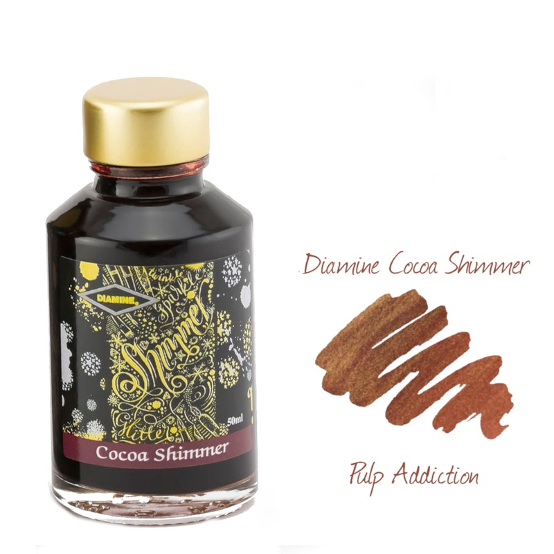 Diamine Shimmer Fountain Pen Ink – Cocoa Shimmer 50ml Bottle