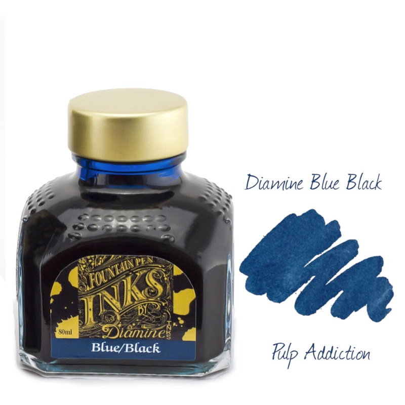 Diamine Fountain Pen Ink – Blue Black 80ml Bottle
