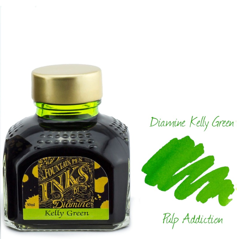 Diamine Fountain Pen Ink – Kelly Green 80ml Bottle