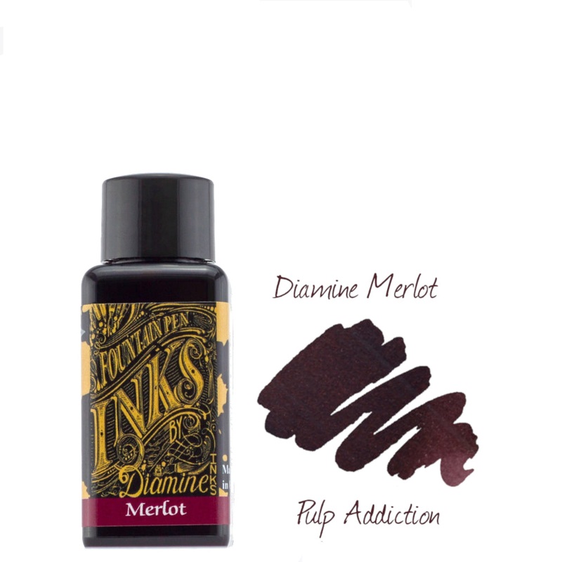 Diamine Fountain Pen Ink – Merlot 30ml Bottle
