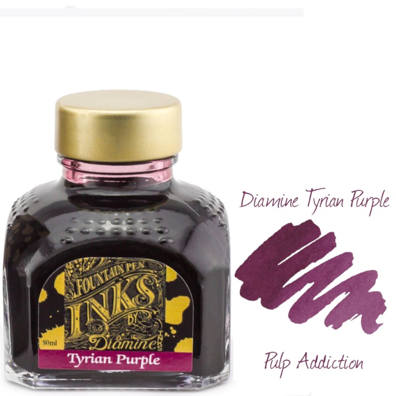 Diamine Fountain Pen Ink – Tyrian Purple 80ml Bottle