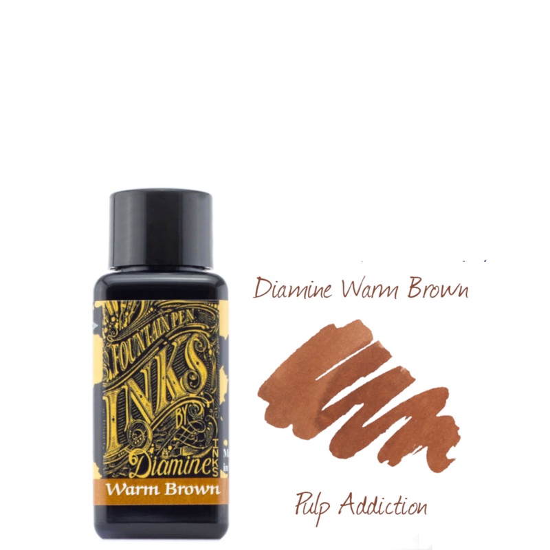 Diamine Fountain Pen Ink – Warm Brown 30ml Bottle
