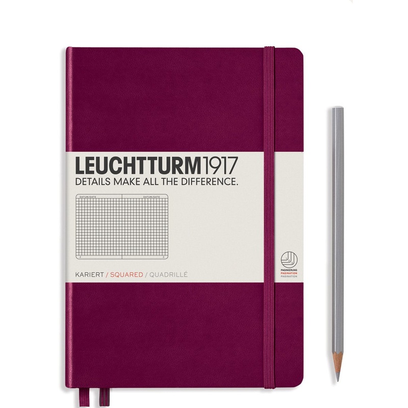 Leuchtturm1917 Notebook Medium (A5), Graph Squared- Port Red