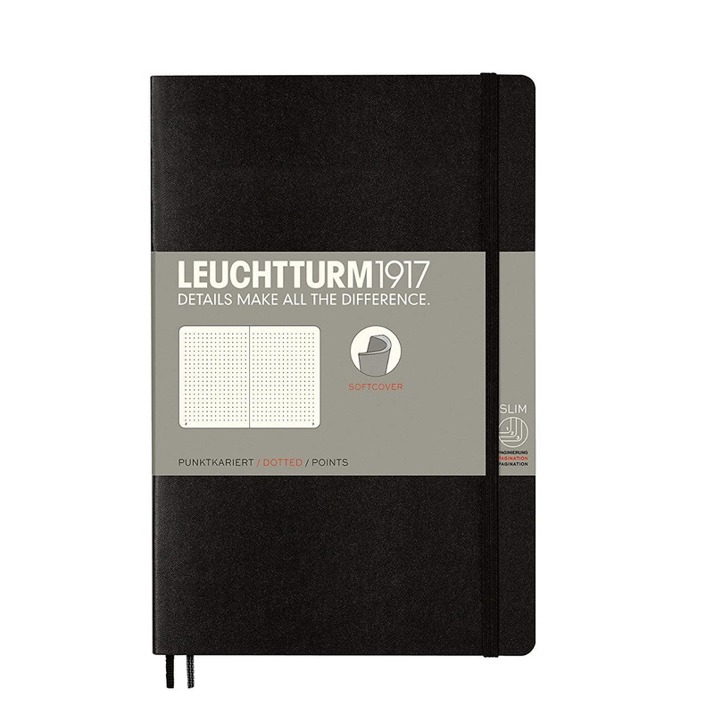 Leuchtturm1917 Notebook Paperback Softcover (B6+), Dotted – Black
