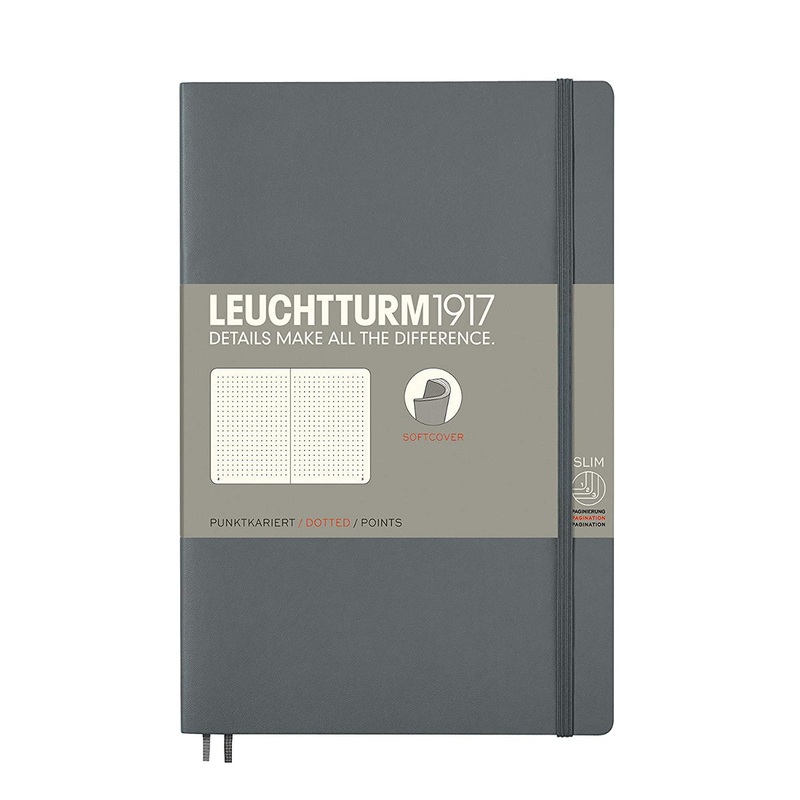 Leuchtturm1917 Notebook Paperback Softcover (B6+), Dotted – Anthracite