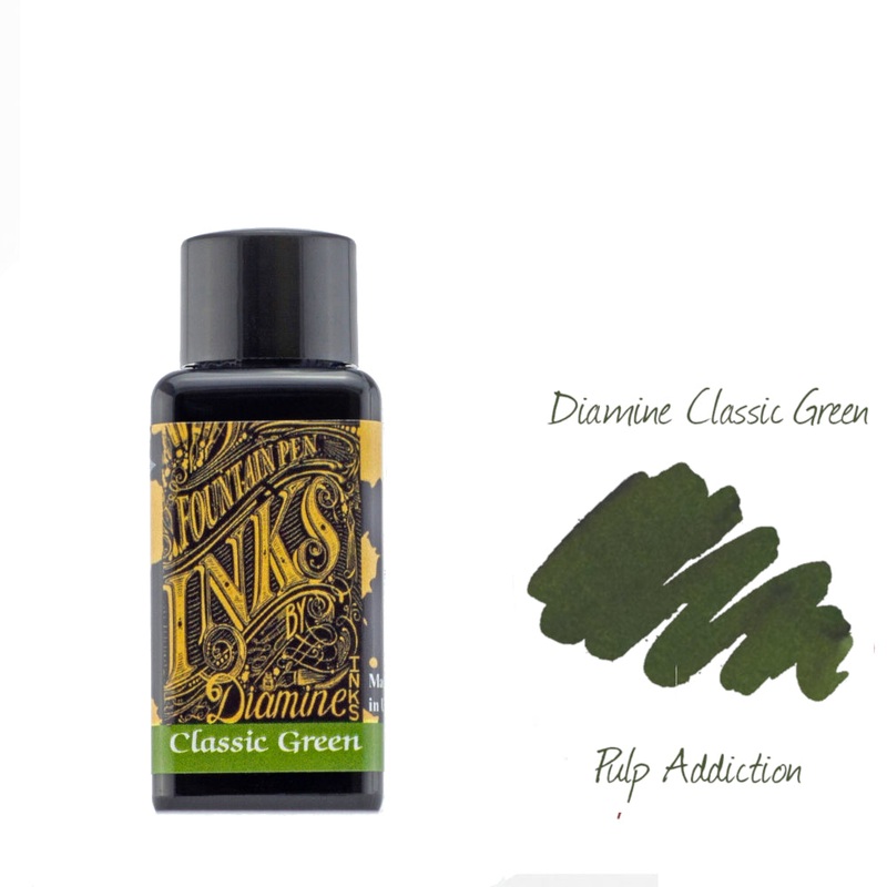 Diamine Fountain Pen Ink – Classic Green 30ml Bottle