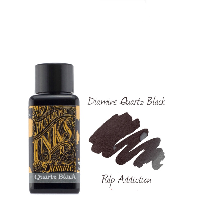 Diamine Fountain Pen Ink – Quartz Black 30ml Bottle