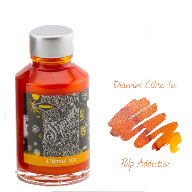 Diamine Shimmer Fountain Pen Ink – Citrus Ice 50ml Bottle