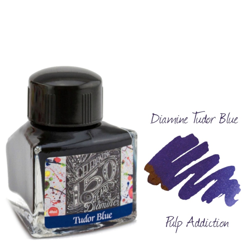 Diamine 150th Anniversary Fountain Pen Ink – Tudor Blue 40ml Bottle