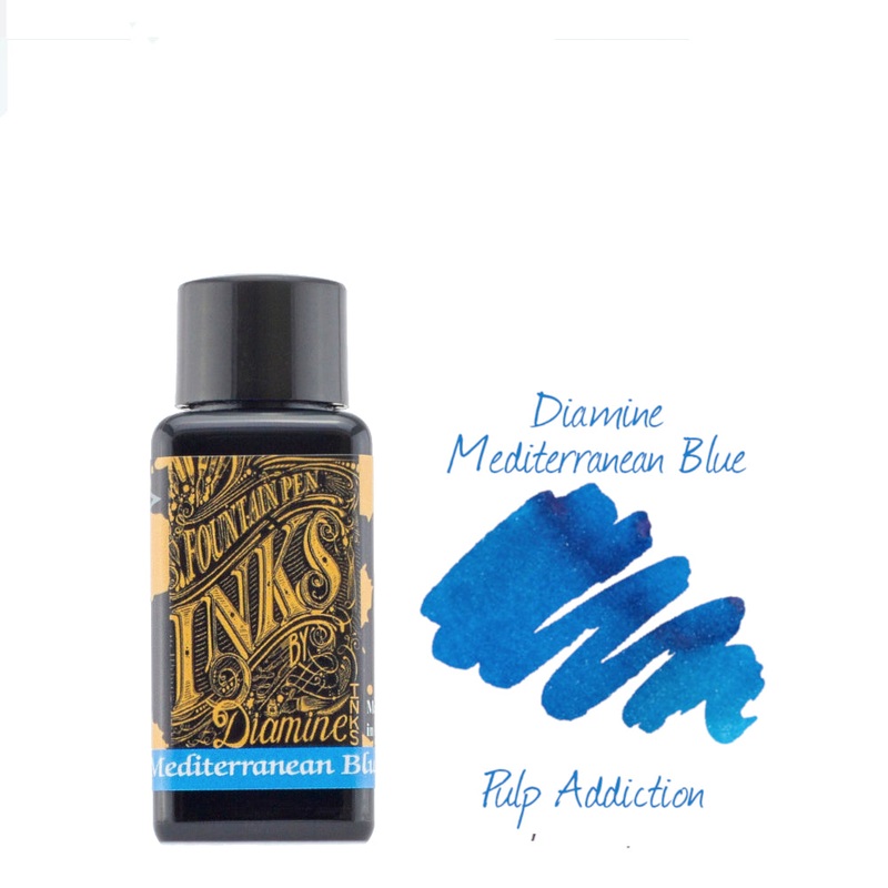 Diamine Fountain Pen Ink – Mediterranean Blue 30ml Bottle