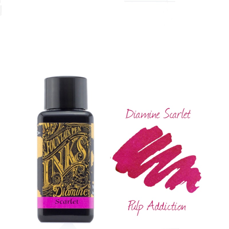Diamine Fountain Pen Ink – Scarlet 30ml Bottle