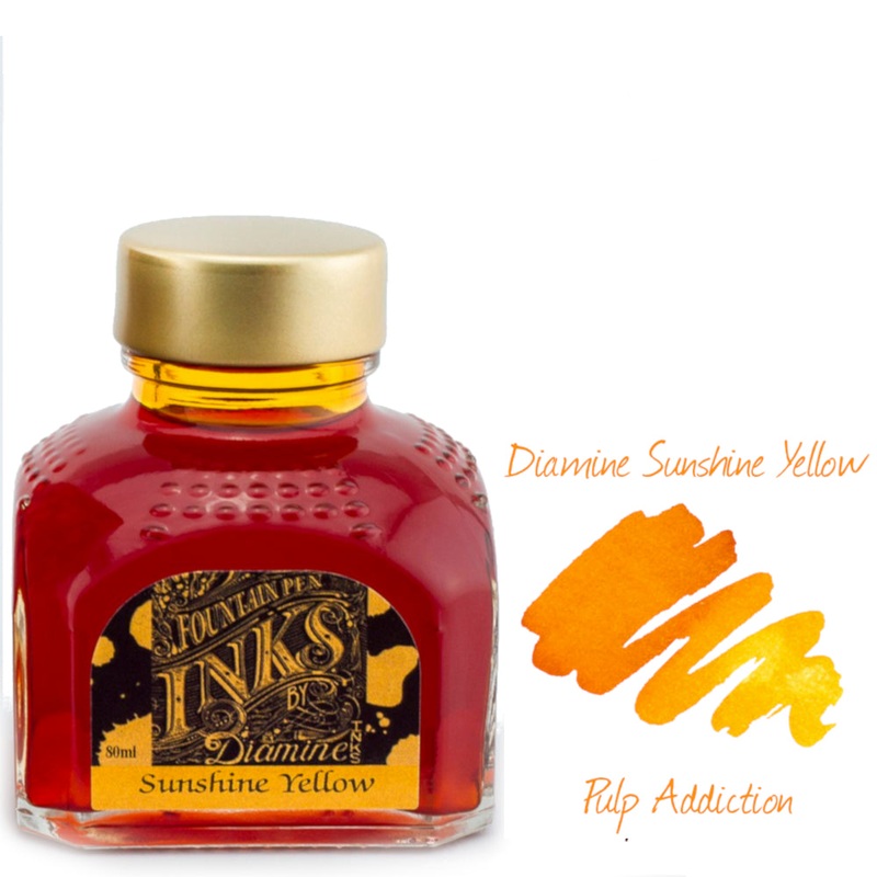 Diamine Fountain Pen Ink – Sunshine Yellow 80ml Bottle