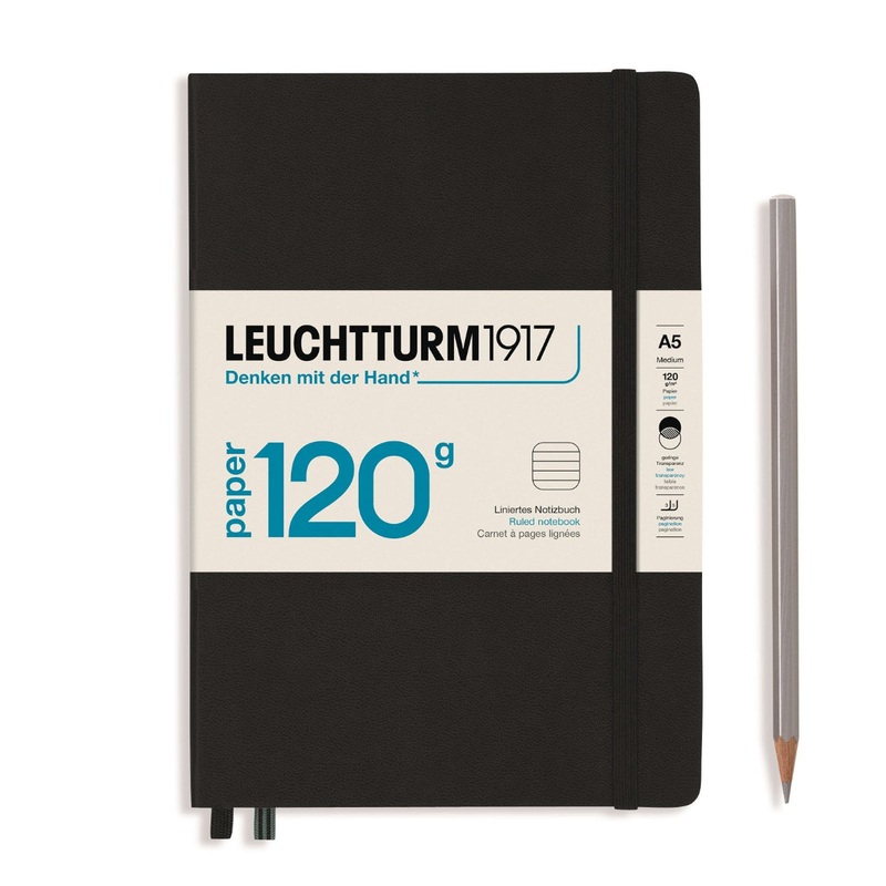 Leuchtturm1917 120gsm Edition Hardcover Notebook (A5), Lined – Black