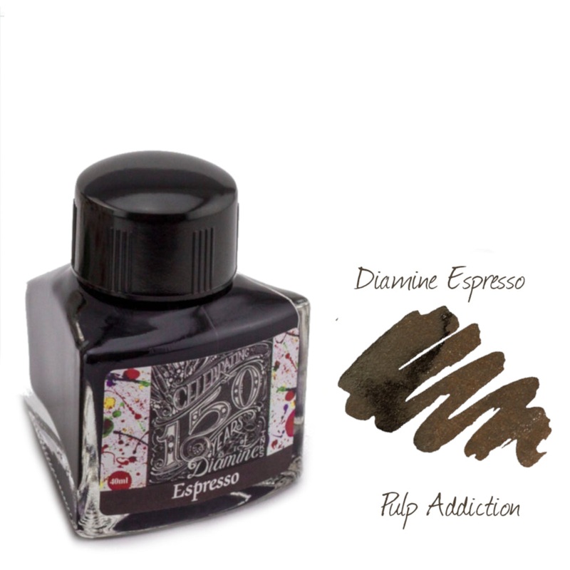 Diamine 150th Anniversary Fountain Pen Ink – Espresso 40ml Bottle