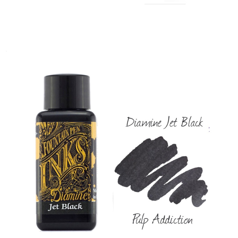 Diamine Fountain Pen Ink – Jet Black 30ml Bottle