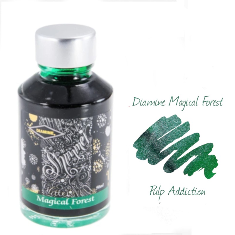 Diamine Shimmer Fountain Pen Ink – Magical Forest 50ml Bottle