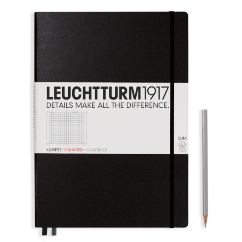 Leuchtturm1917 Notebook Slim Master (A4+), Squared – Black
