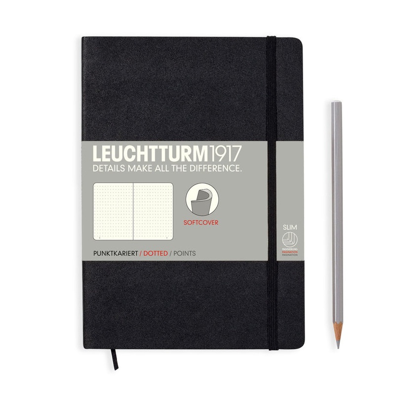 Leuchtturm1917 Notebook Softcover (A5), Dotted – Black