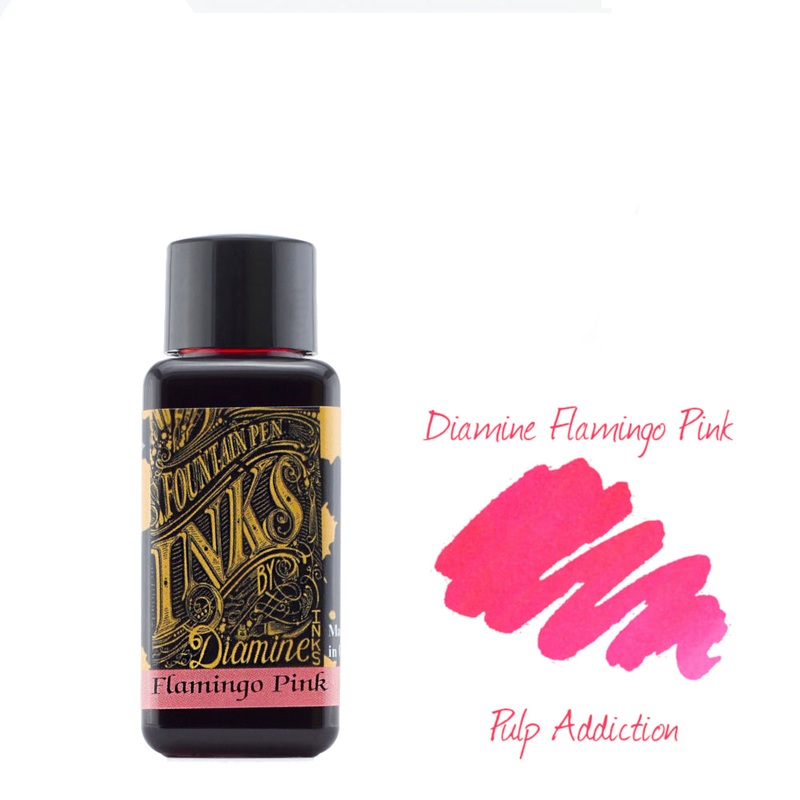 Diamine Fountain Pen Ink – Flamingo Pink 30ml Bottle