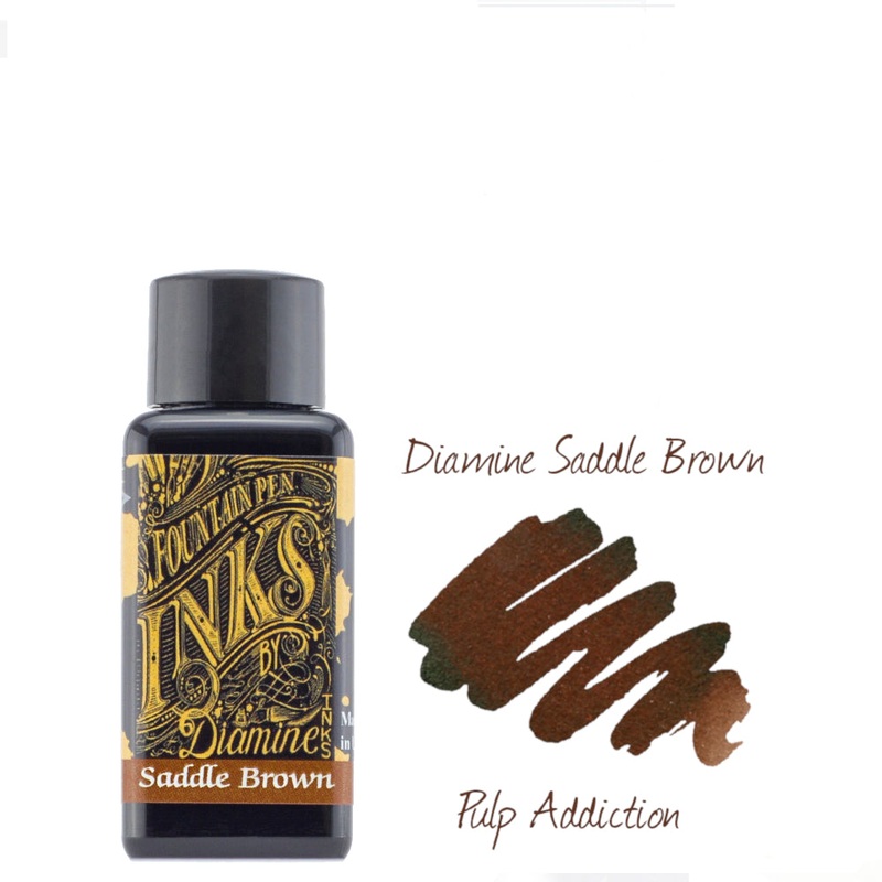 Diamine Fountain Pen Ink – Saddle Brown 30ml Bottle