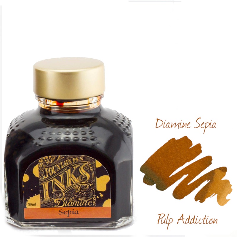Diamine Fountain Pen Ink – Sepia 80ml Bottle