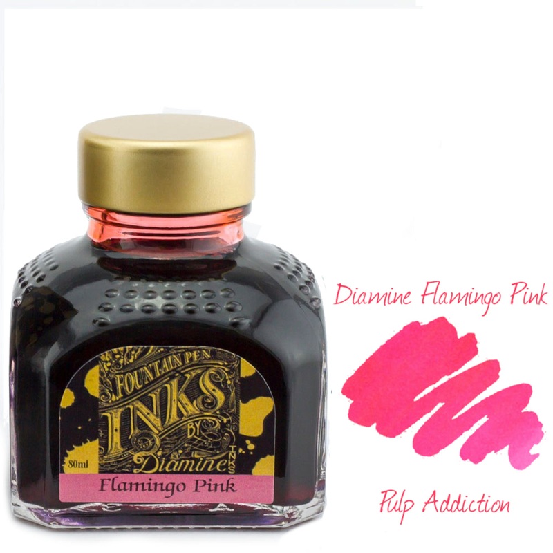 Diamine Fountain Pen Ink – Flamingo Pink 80ml Bottle