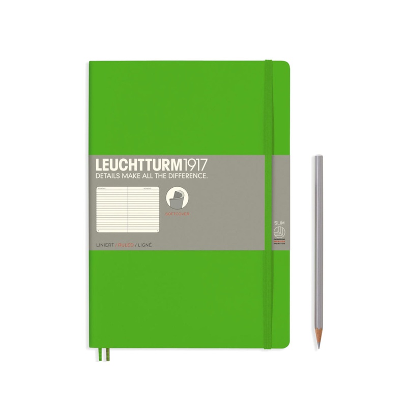 Leuchtturm1917 Notebook Composition Softcover (B5), Ruled – Fresh Green