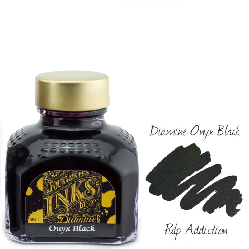 Diamine Fountain Pen Ink – Onyx Black 80ml Bottle