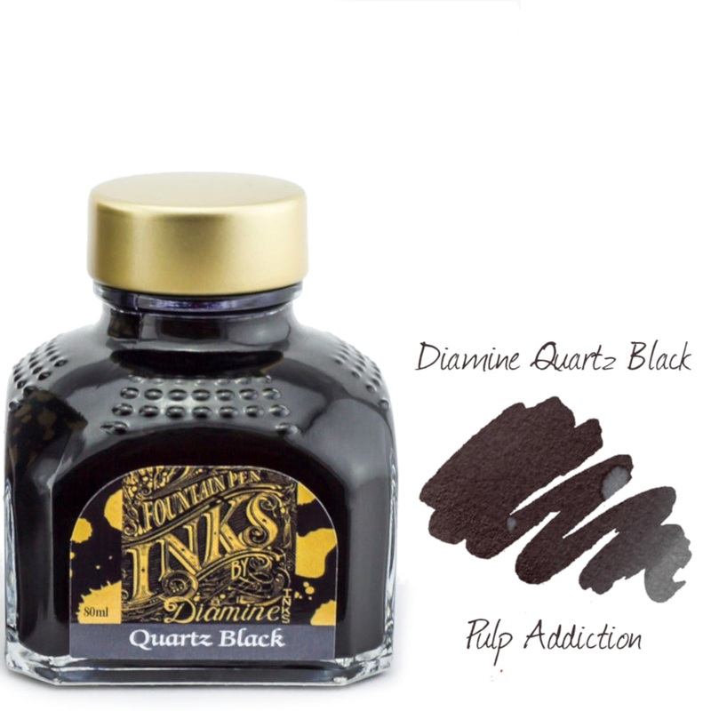 Diamine Fountain Pen Ink – Quartz Black 80ml Bottle