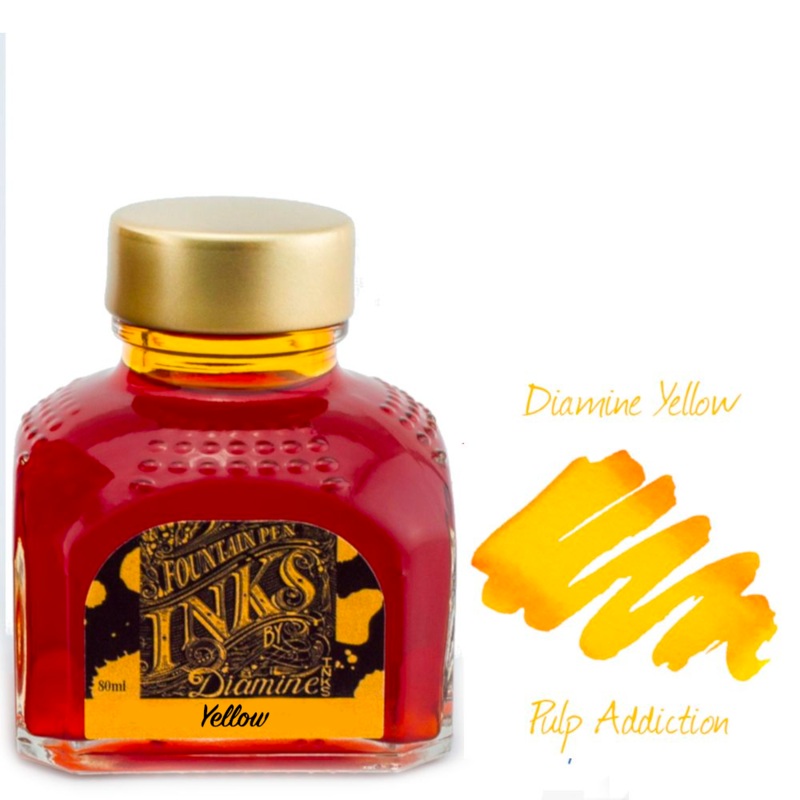 Diamine Fountain Pen Ink – Yellow 80ml Bottle