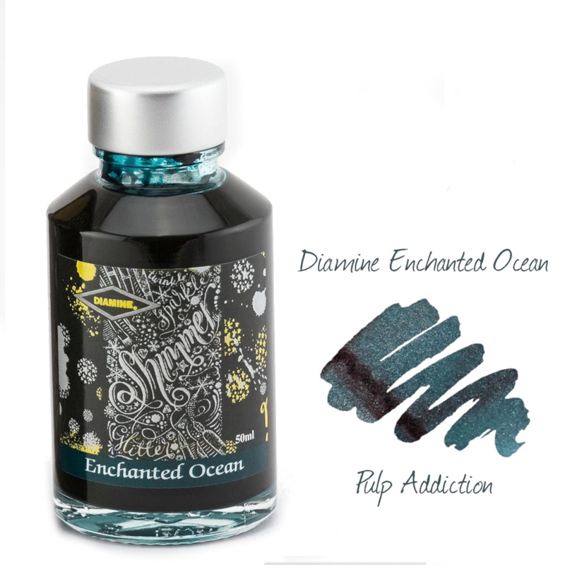 Diamine Shimmer Fountain Pen Ink – Enchanted Ocean 50ml Bottle