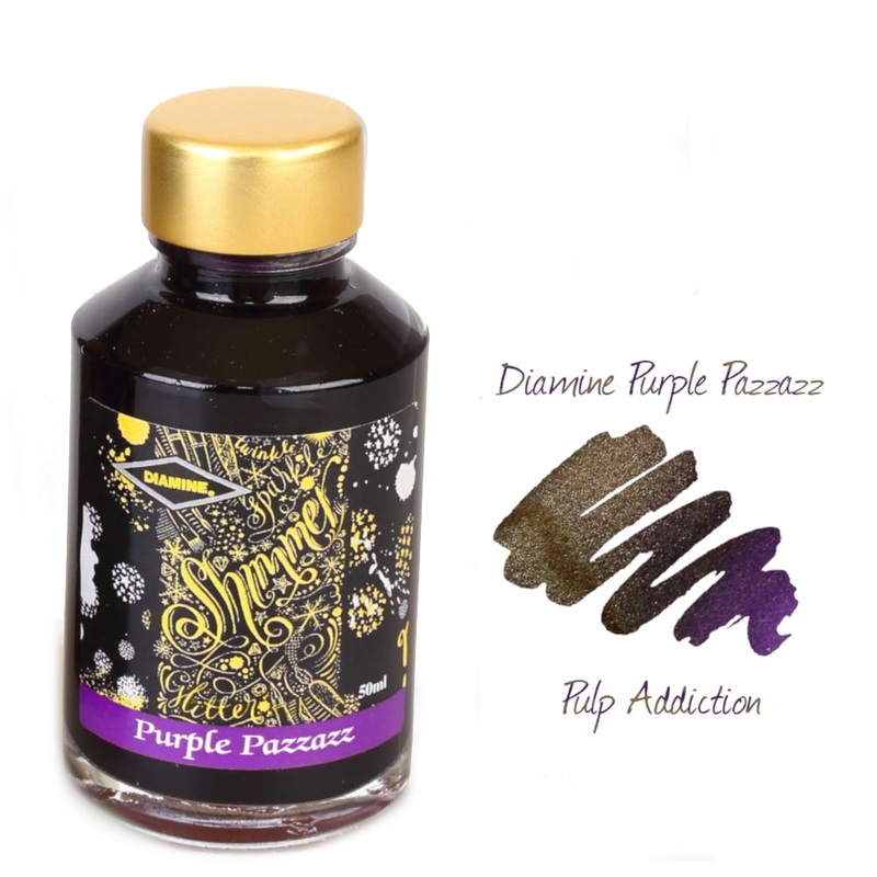 Diamine Shimmer Fountain Pen Ink – Purple Pazzazz 50ml Bottle