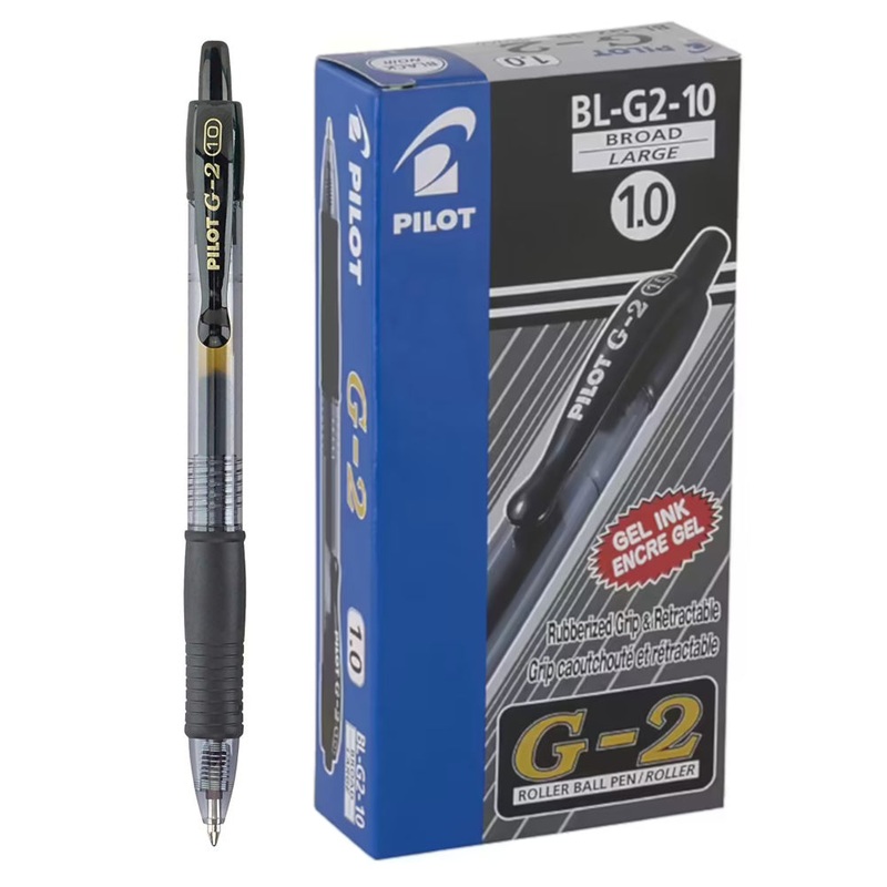 Pilot G-2 Gel Rollerball Pen – Broad 1.0mm, Black 12 Pack